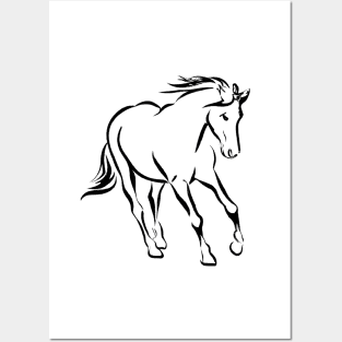 Horse Line Art Posters and Art